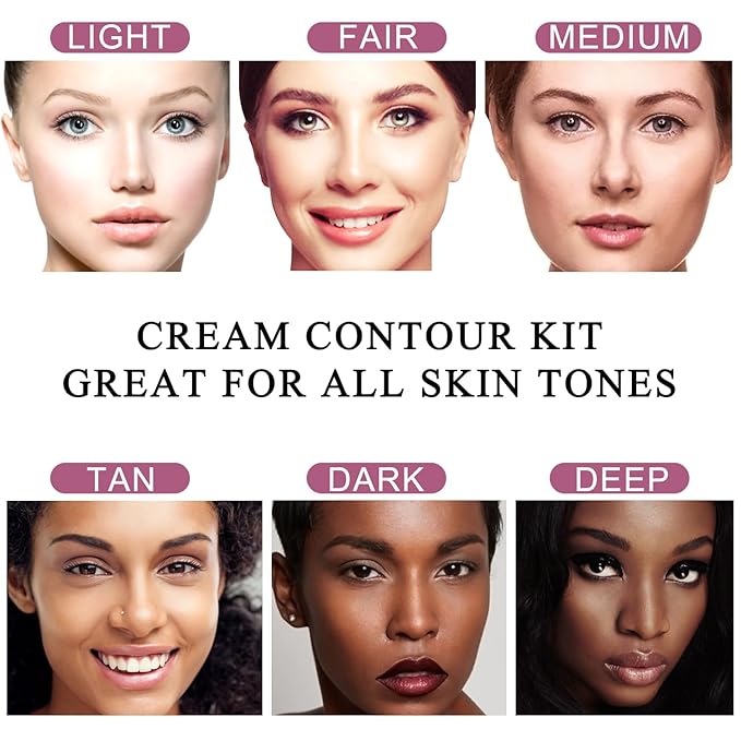 Youngfocus Cosmetics Cream Contour Best 8 Colors Contouring Foundation - Highlighting Makeup Kit/Concealer Palette - Vegan, Cruelty Free and Hypoallergenic - Instruction Manual(Face Blushes)-BrightBean Baby
