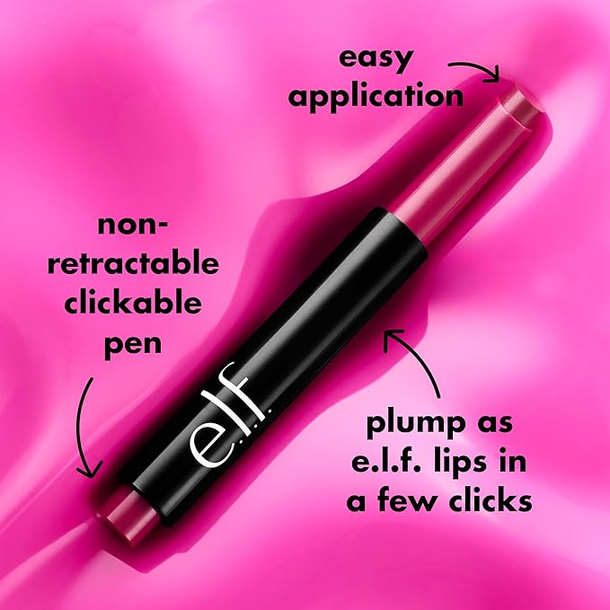 e.l.f. Pout Clout Lip Plumping Pen, Nourishing Lip Balm For Sheer Color & Shine, Plumps & Moisturizes, Vegan & Cruelty-Free, Toasted-BrightBean Baby