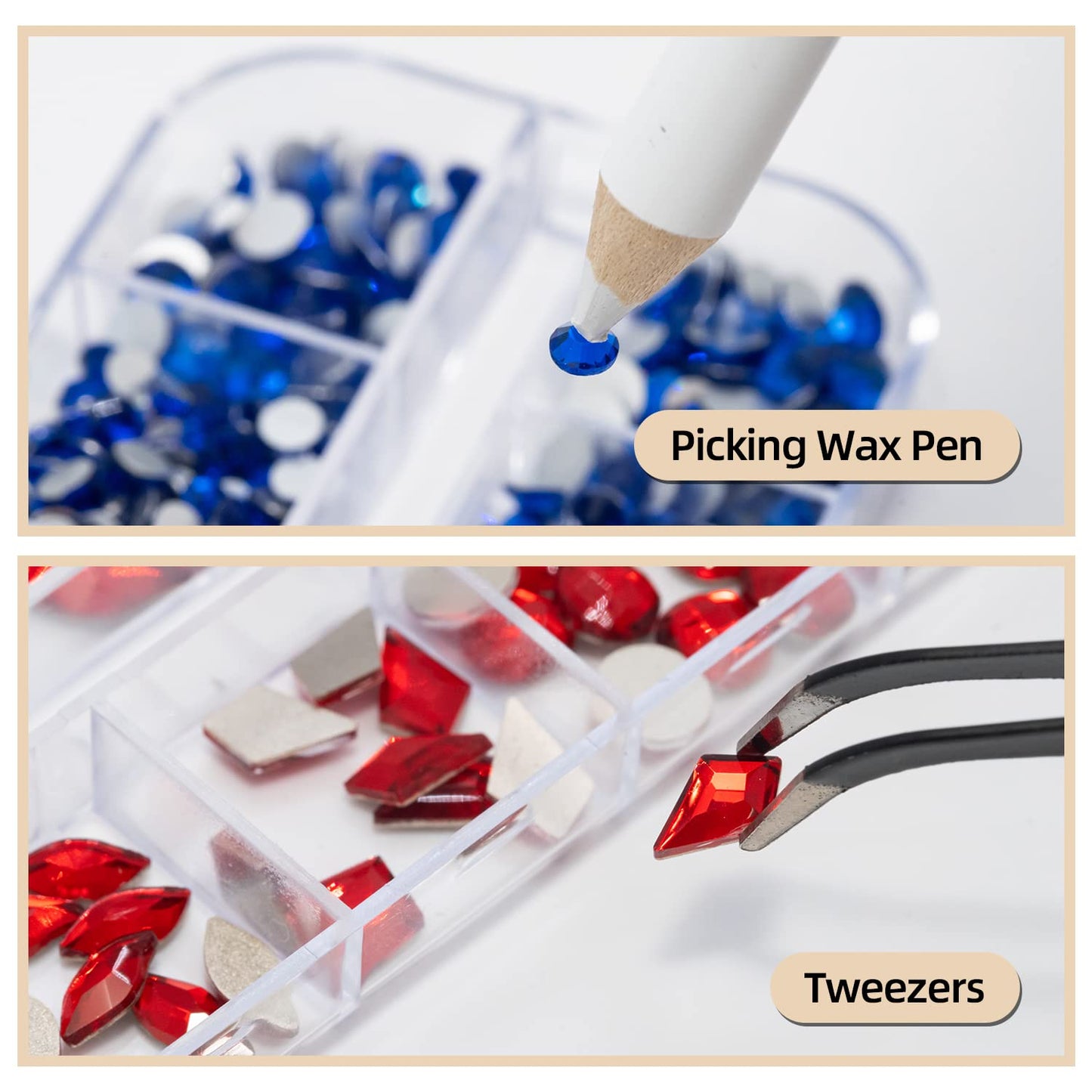 Flatback Crystal Rhinestones - 120 Pcs Multi Shapes Glass Nail Art Decorations for Acrylic Nails DIY Design-BrightBean Baby