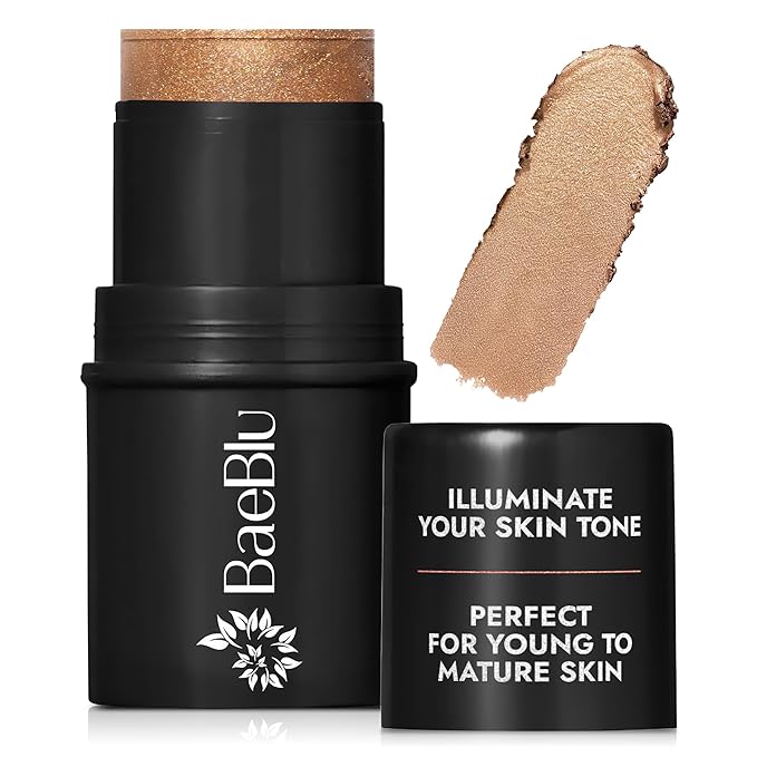 Organic Blush Tube, Brandy - 100% Natural Vegan Cream Blush Sticks, Multi-Use Bronzer, & Highlighter for Lips, Cheeks & Eyes, Buildable Shimmer, Gluten-Free, Paraben-Free, Made in USA-BrightBean Baby