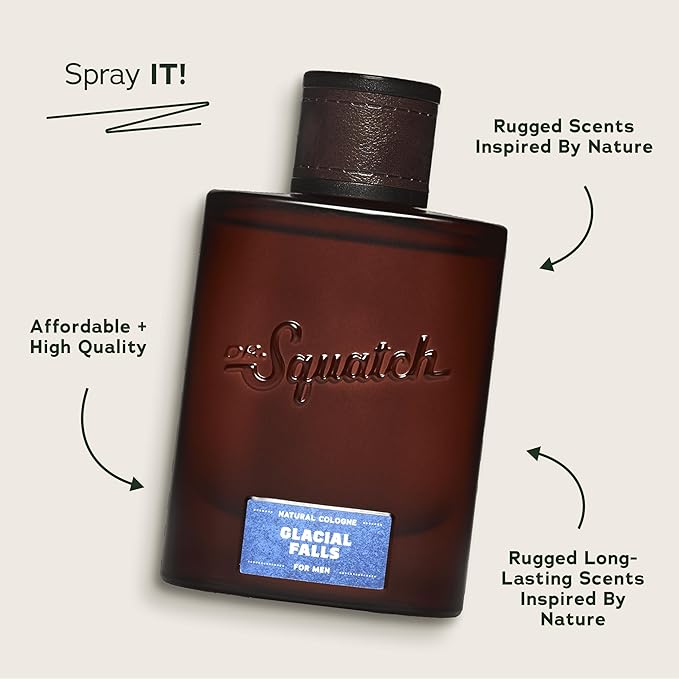 Dr. Squatch Natural Cologne for Men - Scent-Lock Technology and Sustainably-Sourced Ingredients - Glacial Falls Cologne (1.7 fl oz)-BrightBean Baby