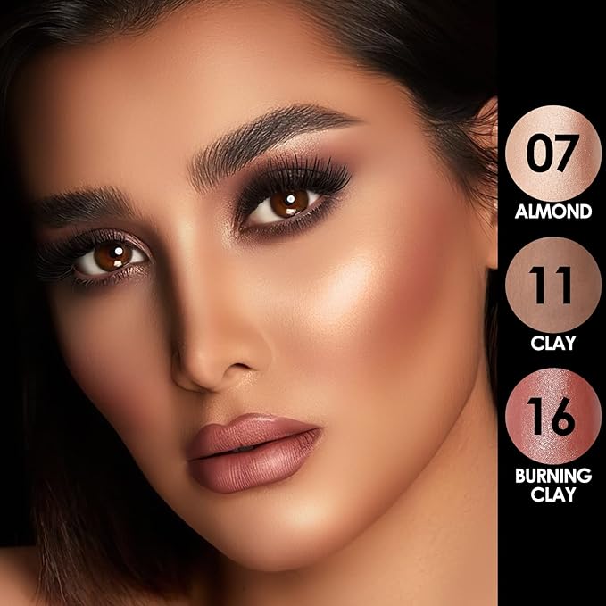 FOCALLURE 3 Pcs Cream Contour Sticks,Shades with Highlighter & Bronzer & Blush,Non-greasy Long-wear Face Contouring Pen,Easy to Sculpt the Face and Create a Lightweight Finishing Makeup,MEDIUM-BrightBean Baby
