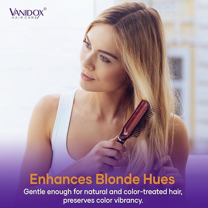 Sulfate Free Brass Toning Purple Shampoo for Blondes, Brown Highlighted, or Bleached Hair, Infused with Purple Rice Extract, Hyaluronic Acid, Vitamin E, and Chamomile Extract (16 fl oz)-BrightBean Baby