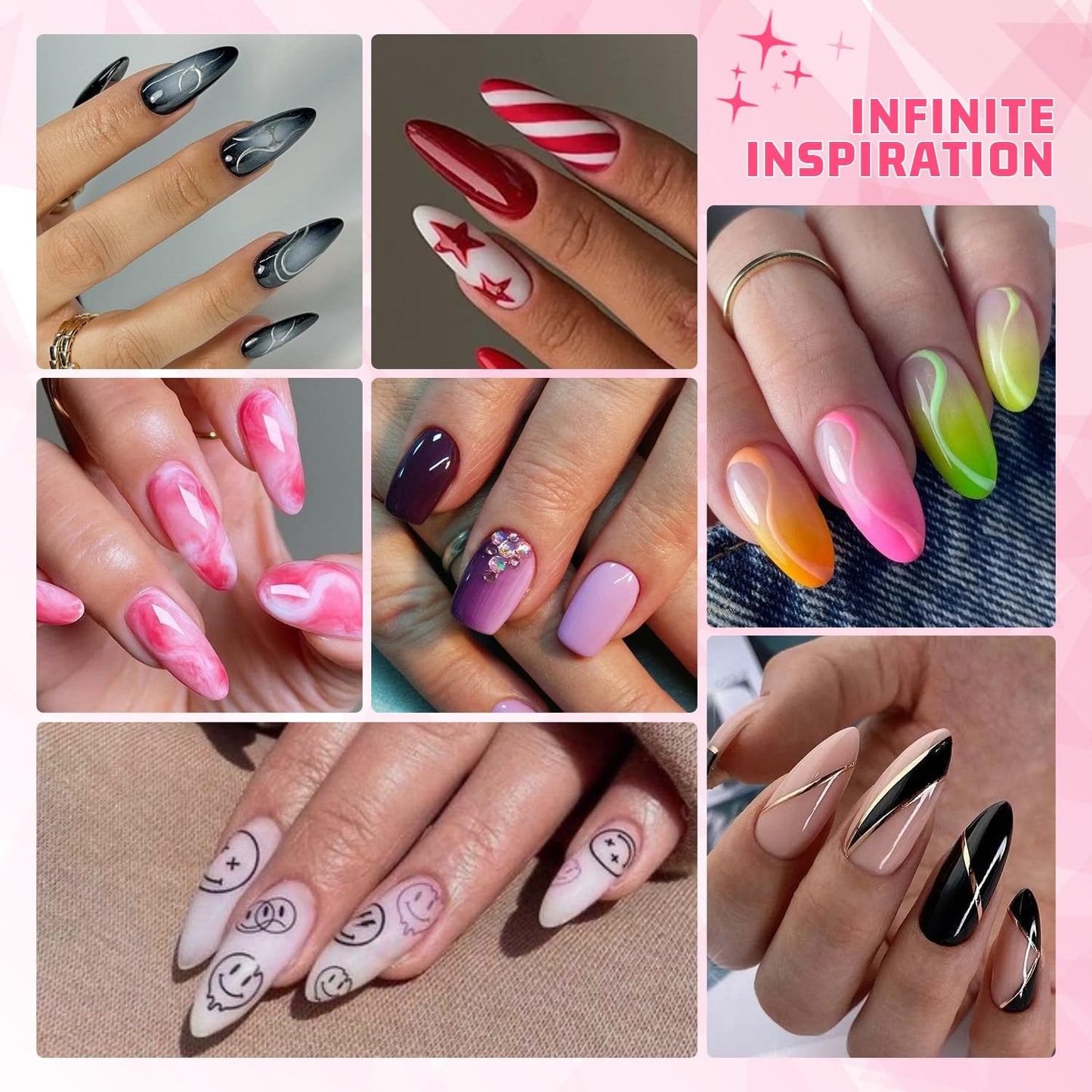 Sponge Pat Paint Nail Gel, Ombre Nails Gradient Gel Nail Blush Blooming Aura Nails Drawing Stripper Floral Painting DIY Nail Art, No Wipe, UV/LED Curing (16 Colors J)-BrightBean Baby