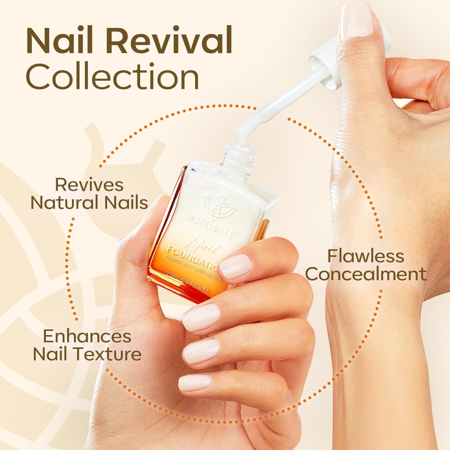 modelones Nail Strengthener Clear Gel Top Coat Nail Polish Cuticle Oil Pen Milky White Nail Repair for Damaged Nails Care Kit for Women 15 ml Ridge Filler for Growth-BrightBean Baby