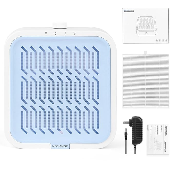 LIONVISON Nail Dust Collector for Salons: Manicure Pedicure Tool for Beginners DIY Nail Tech With Reusable Filter-BrightBean Baby