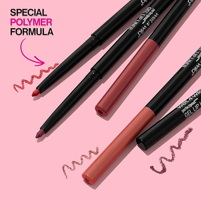 wet n wild Perfect Pout Matte Retractable Gel Lip Liner Pencil, Rich Creamy Long Lasting Color, Well-Defined and Flawless Application, Vegan & Cruelty-Free - Gone Burgundy-BrightBean Baby