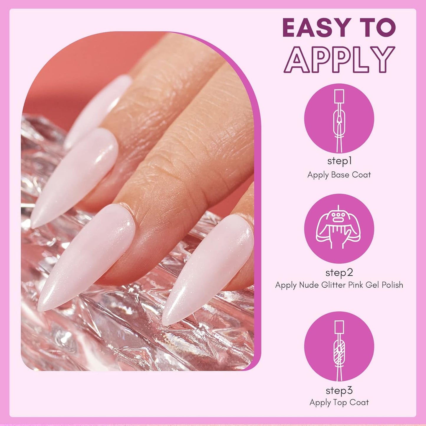 Makartt Gel Nail Polish: Jelly Pink Gel Polish Glitter Natural Nude Soak Off UV/LED Gels for DIY Manicure & Nail Art Designs, Home & Salon Use - Soft Whisper 15ml-BrightBean Baby