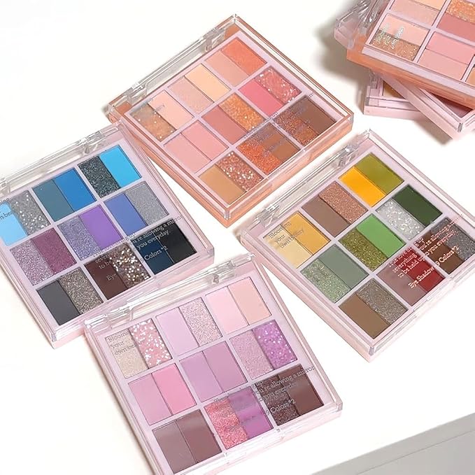 18Colors Nude Pink Rose Gold Shimmery Eyeshadow Palette Makeup,Light Nude Soft Glitter Sparkly Highly Pigmented Eye Shadow Long Lasting Waterproof Naturing-Looking Blendable for Beginners