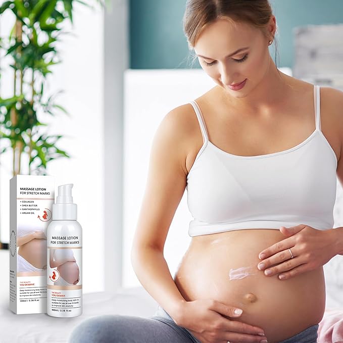 Stretch Mark Cream for Pregnancy - Brightening and Moisturizing with Collagen and Avocado Extract - Promotes Skin Elasticity and Fades Postpartum Stretch Marks - for Use on The Tummy, HIPS - 3.38 oz-BrightBean Baby