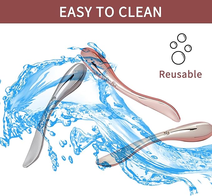 NIIIYTYB3 Pcs Eye Cream Applicator Tool Metal Eye Massager Wand 2 in 1 Zinc Alloy Roller for Under Eye Face Applicator Moisturizer Wand Stick with Spatula Mini Skincare Cosmetic Spatulas-BrightBean Baby