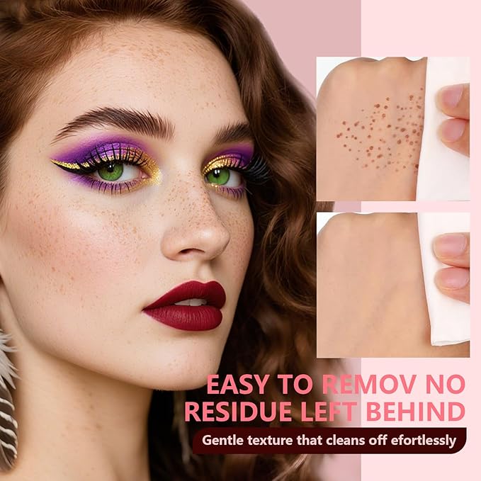 Freckle Stamp - Freckle Pen Waterproof, Long Lasting Fake Freckles, Quick Dry 5-Point Faux Freckles Stamp Cushion Stain Marker in One Press Natural and Lifelike Sunkissed Pencil Tool Makeup (#3-Dark)-BrightBean Baby