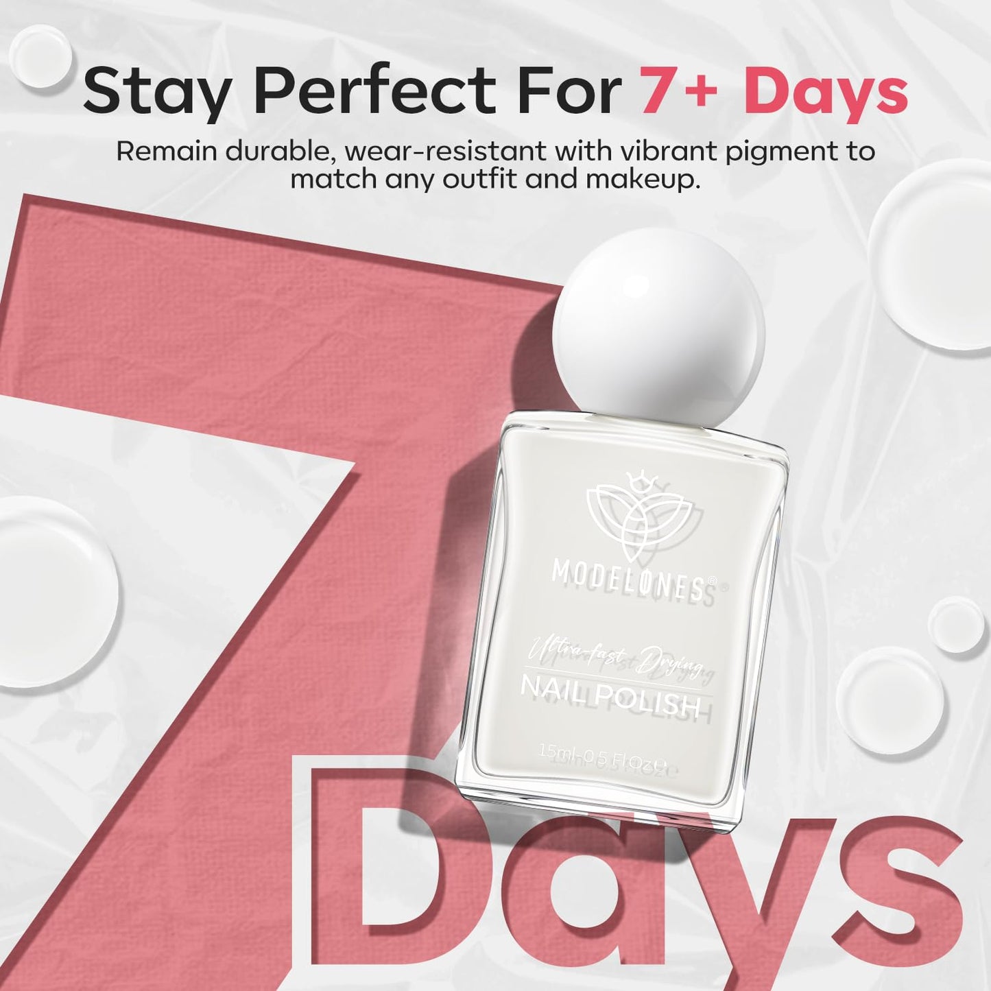 modelones Milky White Nail Polish, 15 ml Jelly Milky White Sheer Clear Nail Polish, Quick Dry Nail Lacquer Strengthener Long Last Nail Art DIY Manicure Gift for Women Girls 0.5 Fl Oz-BrightBean Baby