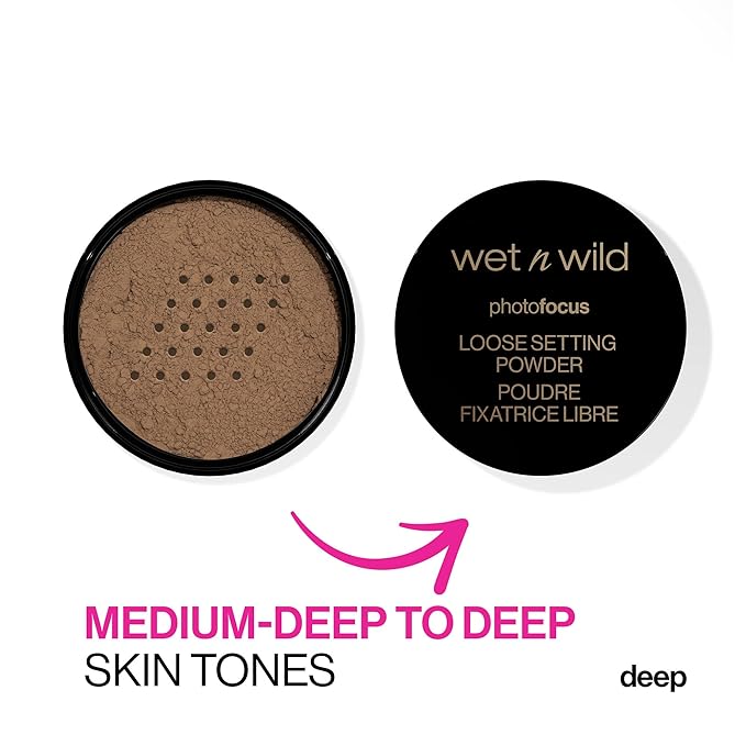 wet n wild Photo Focus Loose Baking Setting Powder, Highlighter Makeup, Suitable for All Skin Tones, Banana-BrightBean Baby