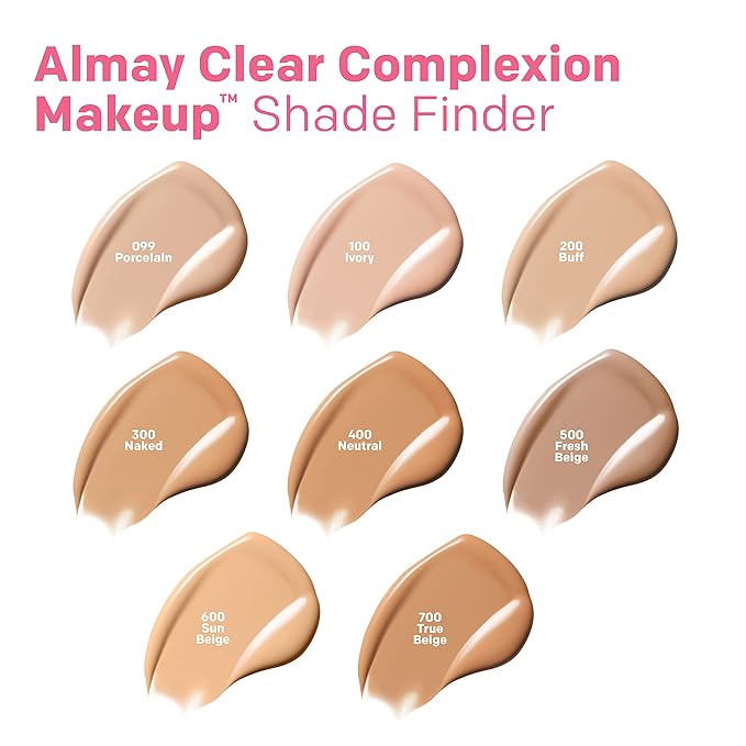 Almay Clear Complexion Acne Foundation Makeup with Salicylic Acid - Lightweight, Medium Coverage, Hypoallergenic, Fragrance-Free, for Sensitive Skin, 730 Golden Caramel, 1 fl oz.-BrightBean Baby