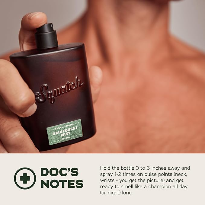 Dr. Squatch Natural Cologne for Men - Scent-Lock Technology and Sustainably-Sourced Ingredients - Rainforest Mist Cologne (1.7 fl oz)-BrightBean Baby