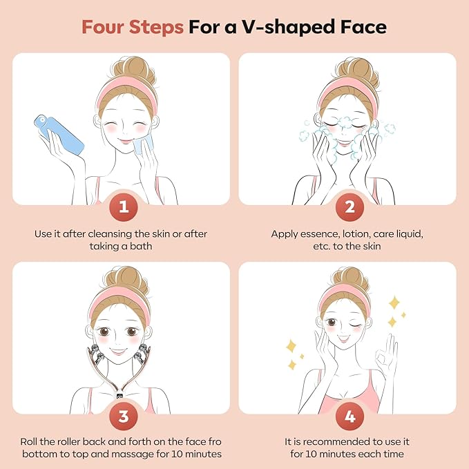 2025 New Microcurrent Facial Slimming Massager Red-Light-Therapy-for-Face and Neck,Vibrating Facial Massager with Thermals for Wrinkles, Double Chin,Firming and Lifting-BrightBean Baby