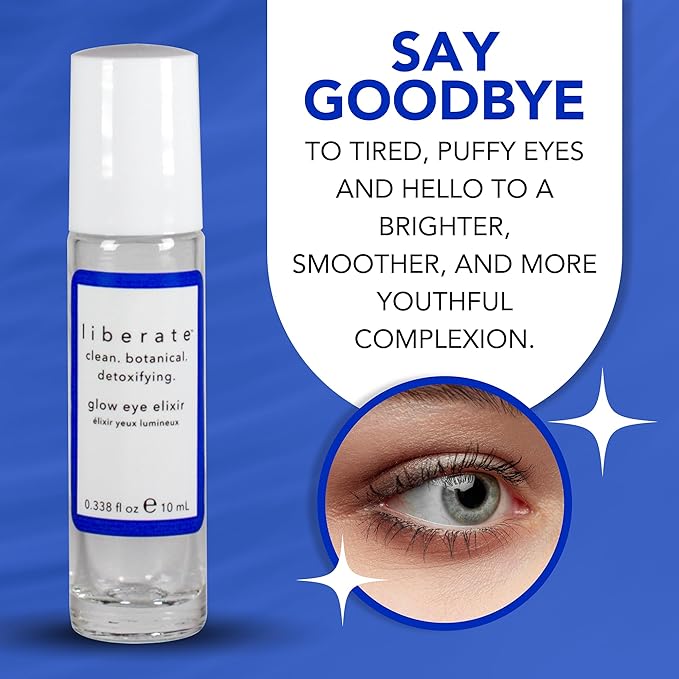 Glow Eye Elixir - .338 Oz Eye Serum with Roller Ball Applicator - Under Eye Serum for Dark Circles and Puffiness - Hydrating Eye Cream for Men and Women to Smooth Fine Lines and Wrinkles-BrightBean Baby