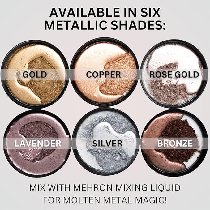 Mehron Makeup Metallic Powder (.17 oz) with Mixing Liquid (1 oz) (ROSE GOLD)-BrightBean Baby