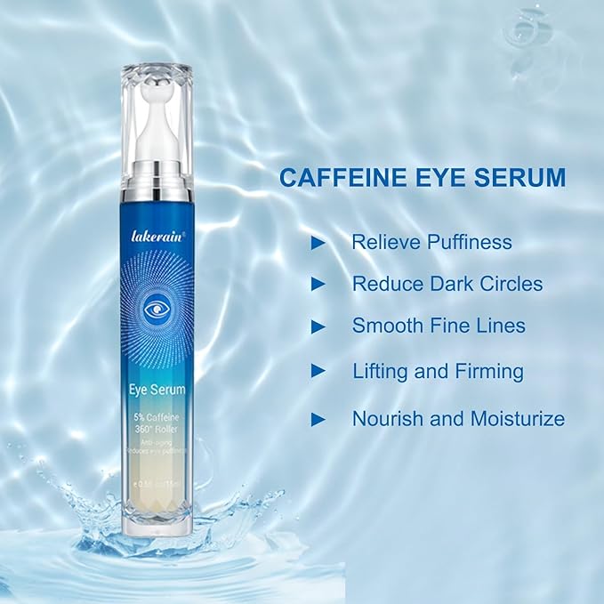 Caffeine Eye Serum for Dark Circles, Puffiness, Bags Under Eyes, Illuminating Eye Serum, Retinol Eye Serum, Anti-Aging Eye Serum for Dark Circles, Age Spots, Fine Lines, Wrinkles-BrightBean Baby