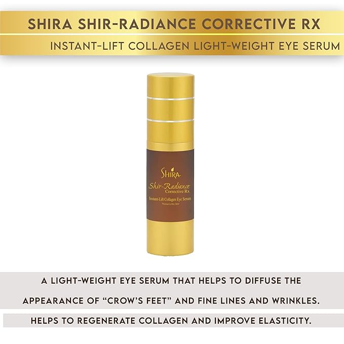 Shira Shir Radiance Corrective RX Instant-Lift Collagen Light-Weight Eye Serum Reduces Dark Circles Dullness Fine Lines and Wrinkles (30ml)-BrightBean Baby