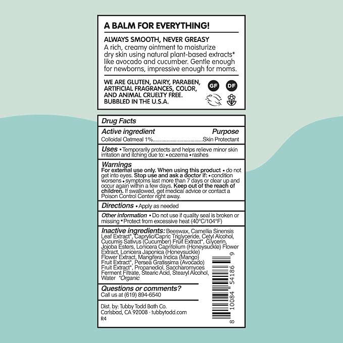 Tubby Todd New Baby & Mom Sensitive Skincare Kit - The Mama + Baby Gift Set - Baby Shampoo and Body Wash, All Over Ointment, Belly Oil & Nipple Balm - Standard Size Lavender Rosemary-BrightBean Baby