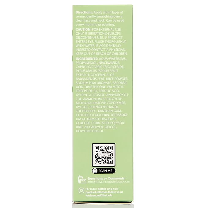 Advanced Clinicals Niacinamide Serum | 5% Niacinamide Serum For Face With Hyaluronic Acid, Ferulic Acid, Aloe Vera, & Fruit Extracts Helps Improve Look Of Dark Spots & Uneven Skin Tone, 1.75 Fl Oz-BrightBean Baby