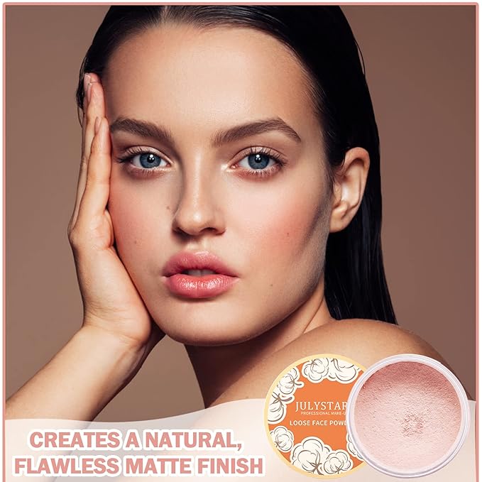 Pink Setting Powder Loose Face Powder Matte Soft Smooth Oil Control Long Lasting Loose Setting Powder Makeup For Natural Flawless #02 Pink Complexion-BrightBean Baby
