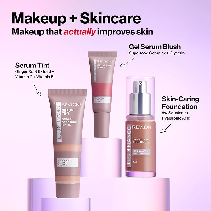 Revlon Illuminance Tinted Serum, Triple Hyaluronic Acid, Evens Out Skin Tone Over Time and Hydrates All Day, SPF 15, 213 Light Natural, 0.94 fl oz.-BrightBean Baby