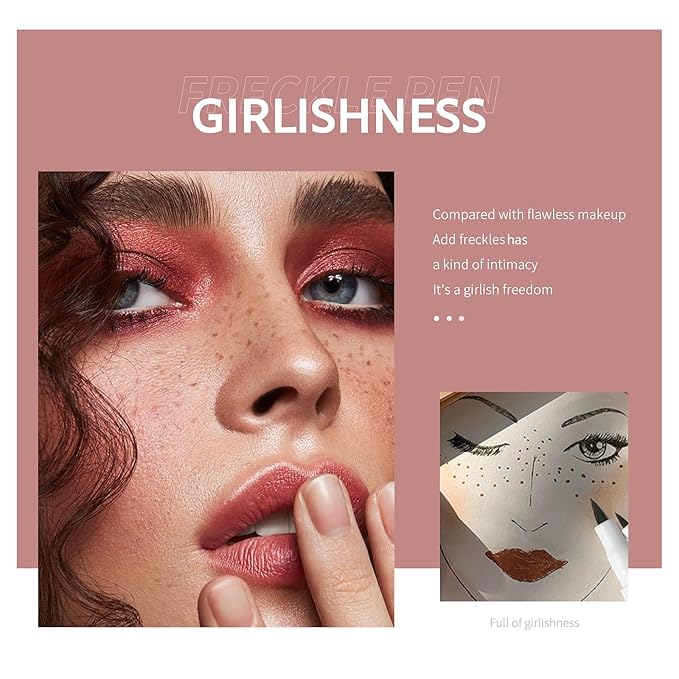 Freckle Pen 2 Colors Waterproof Long Lasting Quick Dry Small Spot Natural Like Face Freckle Makeup Pen, Dark Brown and Light Brown, Upgrade Design-BrightBean Baby