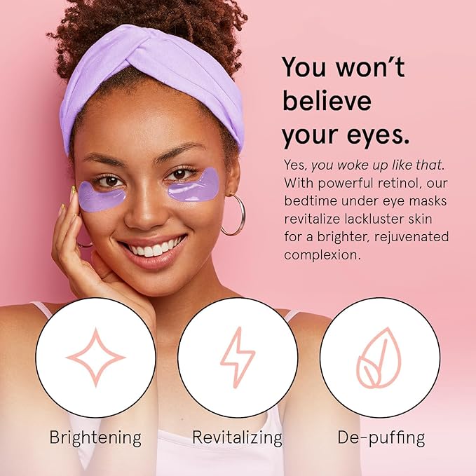 grace & stella Retinol Under Eye Patches for Puffy Eyes and Dark Circles - Restoring Gel Under Eye Masks with Hyaluronic Acid - Vegan Cruelty-Free Skincare, Birthday Gifts for Women (Purple, 24 Pairs)-BrightBean Baby