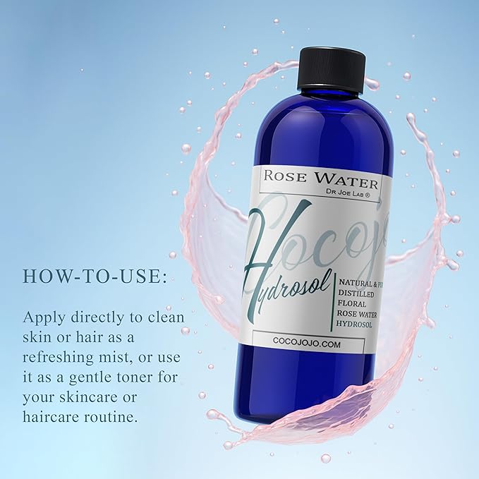Rose Hydrosol Water Spray Toner 32 oz for Face Hydrating Mist Hydration Pure & Natural Rosewater Hydrosol All Skin Types Face Skin Pores Body Locs Cleansing Bulk Refill COCOJOJO - Packaging May Vary-BrightBean Baby