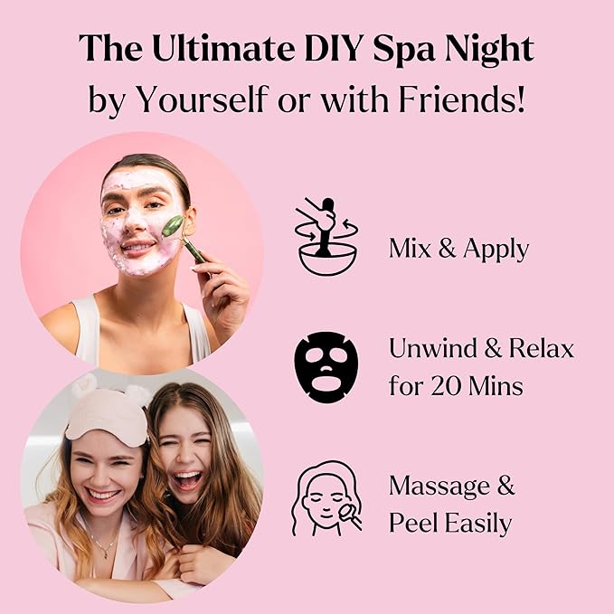 Jelly Mask for Facials - 12 Flavors Hydrating & Brightening Jelly Face Masks | Free Jade Roller & Spatula | Bulgarian Rose, Lavender, Hyaluronic Acid, 24K Gold face mask skin care |Vajacial Jelly Mask-BrightBean Baby