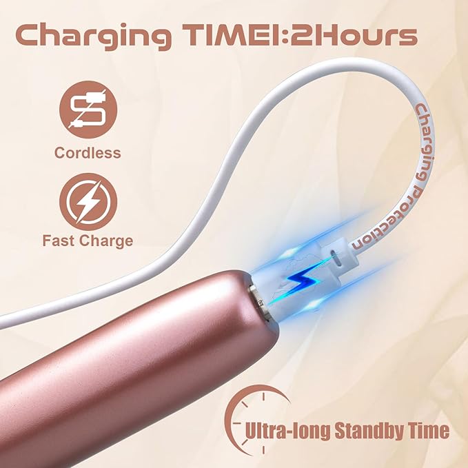 Electric Nail File ,Professional Nail Drill for Acrylic Gel Dip Powder Nails Portable Nail Machine Kit Manicure Pedicure Tools Polishing Set with Nail Drill Bits Sanding Bands (Rose Gold)-BrightBean Baby