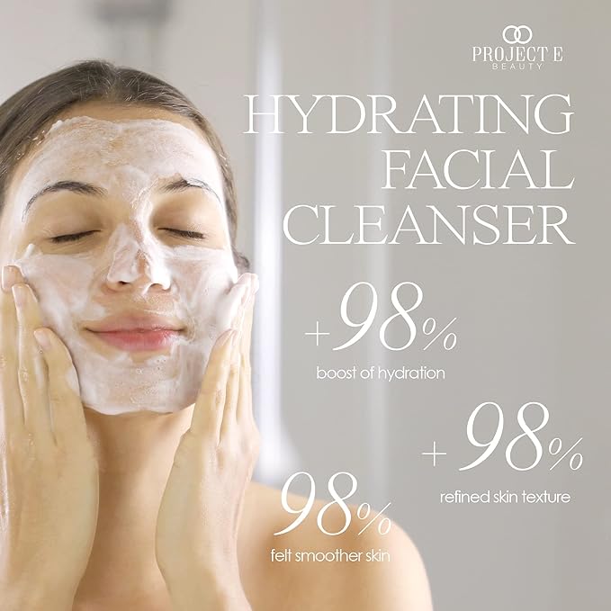 Project E Beauty Hydrating Facial Cleanser Gentle Cleansing | Removes Dirt, Oil & Makeup | Moisturizes & Hydrates | Brightens Complexion | Non-Foaming Formula | For All Skin Types | 125g-BrightBean Baby
