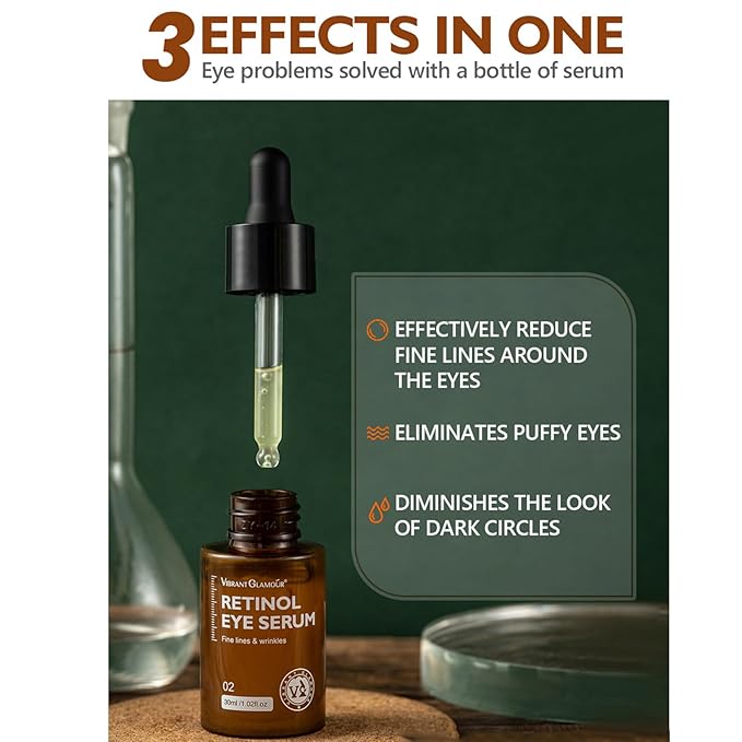 Retinol Eye Serum Anti Aging Under Eye Cream Visibly Reduces Wrinkles Fine Lines in 4-8 Weeks - Tightening Firming with Double Retinol 30ml-BrightBean Baby