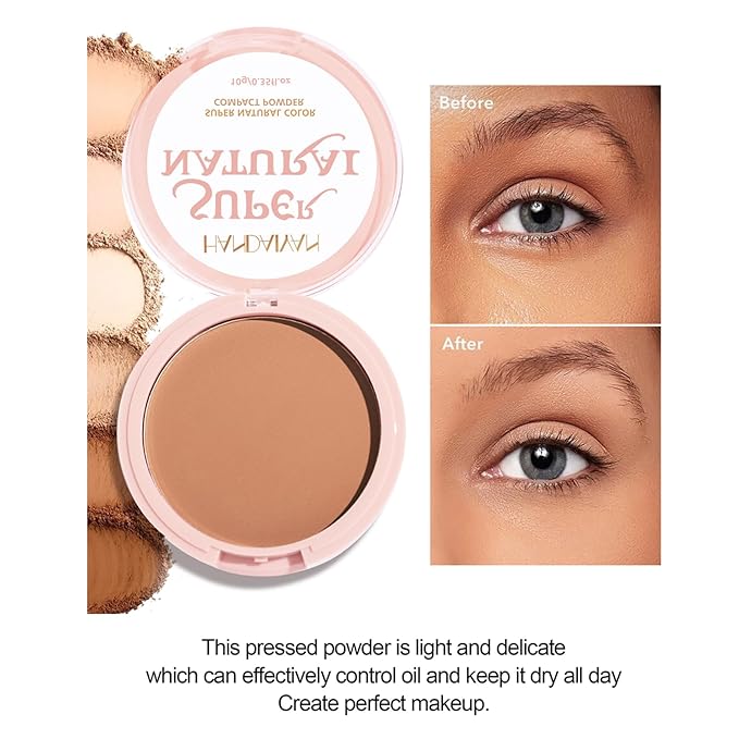Pressed Face Powder Makeup Mineral Foundation Finishing Powder Pressed Finishing and Setting Powder Loose Setting Powder Makeup #08-BrightBean Baby