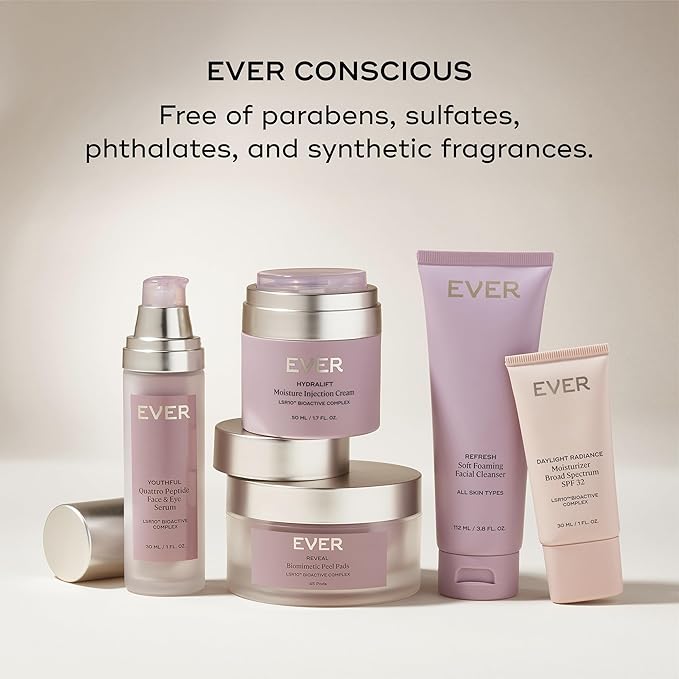 EVER Oil-Free Face Cream (Oily Skin)- Overnight Renewal Facial Lotion, Instant Face Lift Cream, Smooths Fine Lines, Restores Skin Elasticity, Packed with Hyaluronic Acid, Bakuchiol, and Peptides