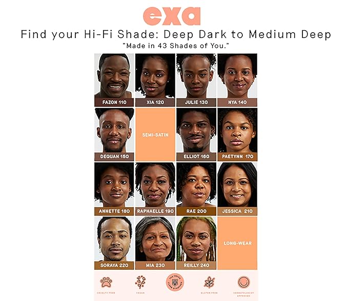 Exa Beauty - Natural High Fidelity Foundation | Clean, Vegan, Cruelty-Free Makeup (Nya 140)-BrightBean Baby