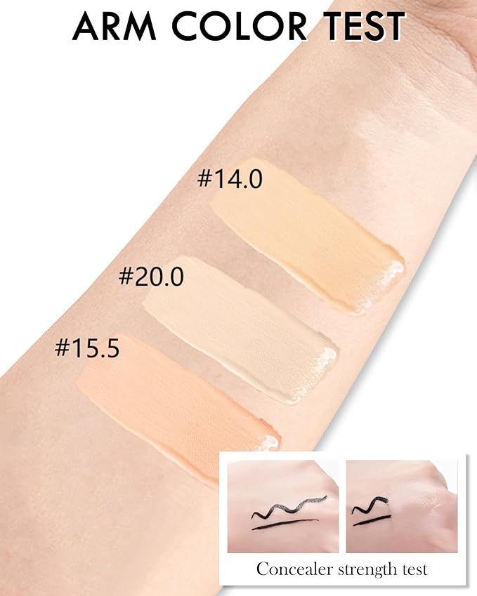 2 PCS Under Eye Concealer Full Coverage, Waterproof Color Correcting Concealer All Day Coverage Dark Circles, Puffiness, Redness, Lightweight Cream Foundation Brightener, Natural Matte Finish, light W-BrightBean Baby