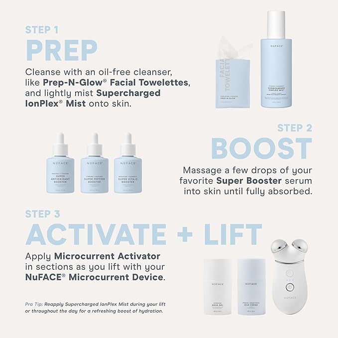 NuFACE Supercharged IonPlex Facial Mist - 3-in-1 Ultra-Fine Hydrating Face Mist & Pore Minimizer with Hyaluronic Acid + IonPlex Technology to Lock in Moisture and Enhance Microcurrent Treatment (5 oz)-BrightBean Baby