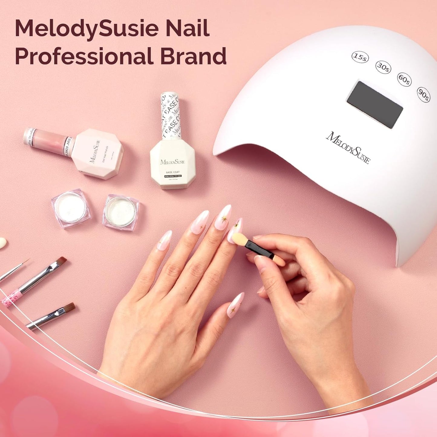 MelodySusie 2Pcs Chrome Nail Powder for Gel Nails, Pearl Powder Mirror Effect Pigment Pearlescent Mermaid Pigment Pearl Glitter for Home DIY Salon Use-BrightBean Baby