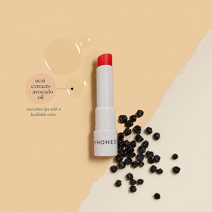 Honest Beauty Tinted Lip Balm | Antioxidant-rich Acai Extracts + Avocado Oil | EWG Certified, Vegan, Cruelty Free | White Nectarine-BrightBean Baby
