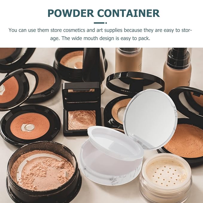 EXCEART Makeup Powder Container Pressed Powder Box 2Pcs Compact Cosmetic Powder Containers Makeup Empty Loose Powder Boxes (Assorted Color) Makeup Powder Puff-BrightBean Baby