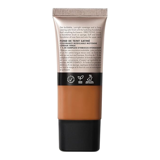e.l.f. Soft Glam Foundation, Medium Coverage, Long-Lasting & Buildable Foundation For A Smooth, Satin Finish, Vegan & Cruelty-Free, 51 Deep Cool-BrightBean Baby