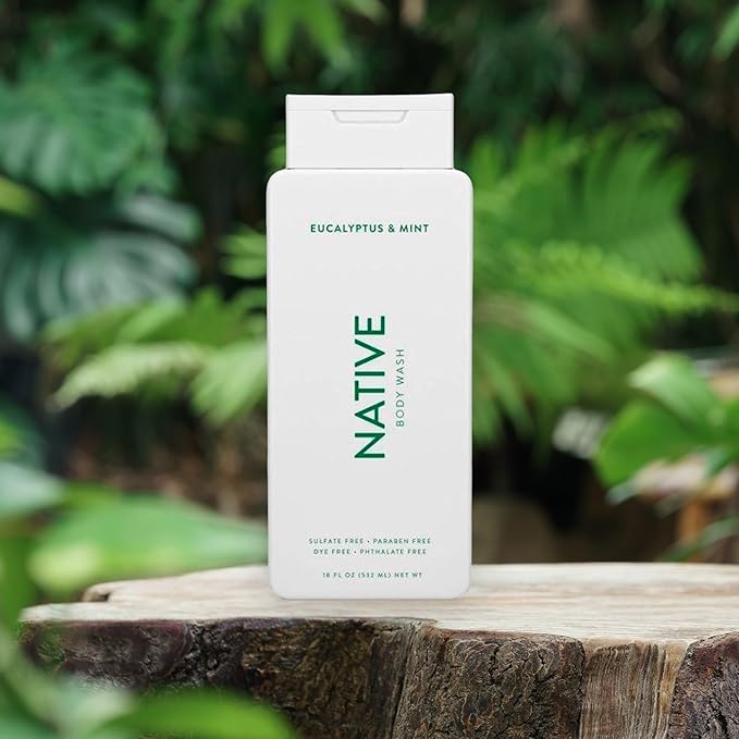Native Body Wash Contains Naturally Derived Ingredients | For Women & Men, Sulfate, Paraben, & Dye Free Leaving Skin Soft and Hydrated | Eucalyptus & Mint 18 oz - 2 Pk-BrightBean Baby