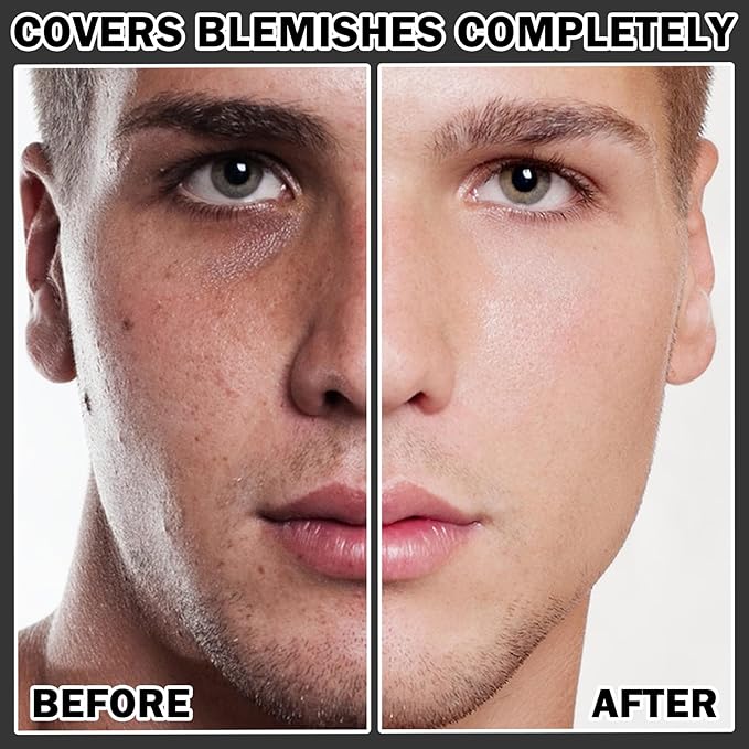 2PCS Men's Moisturizing Concealer Cream,Refreshing & Non-sticky Concealer Face Moisturizer,Mens Makeup Concealer Cream Long Lasting Cream Concealer Foundation Moisturizing Makeup-BrightBean Baby
