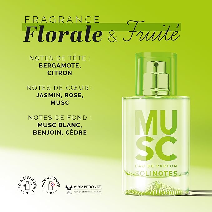 SOLINOTES Musk Perfume for Women - Eau De Parfum | Delicate Floral and Soothing Scent - Made in France - Vegan - 1.7 fl.oz-BrightBean Baby