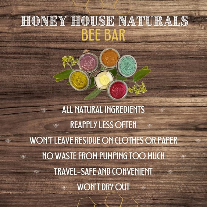 Bee Bar Honey House Naturals Duo – Vanilla - Small 6 Ounce and Large 2 Ounce– All Natural Ultra Moisturizing Lotion Bar Infused with Essential Oils and Butters – Made in USA-BrightBean Baby