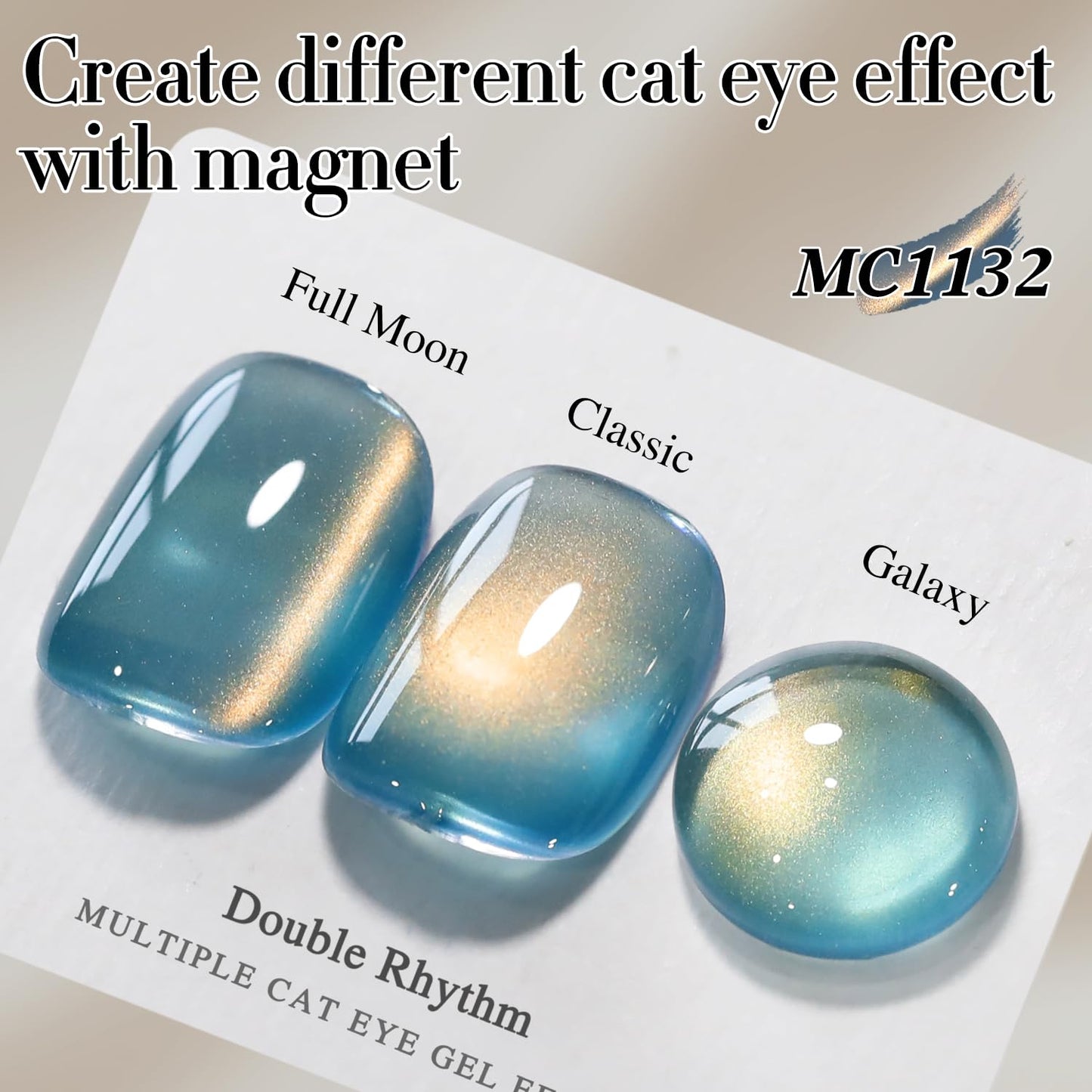 Double Rhythm 15ML Ice Glass Cat Eye Gel Polish with Magnet Holographic Glitter Shimmer Translucent Sheer Color Salon Soak Off Magnetic Nail at Home (SKy Teal-MC1132)-BrightBean Baby